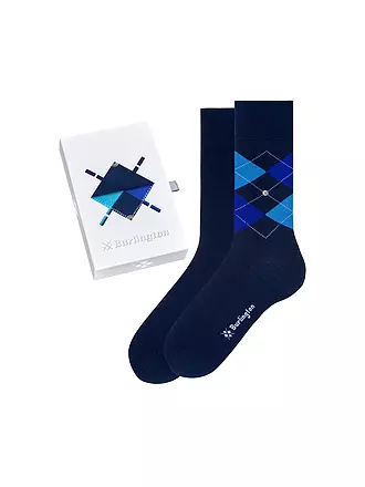 BURLINGTON | Coffret cadeau de 2 paires de chaussettes pour homme tailles 40-46 | dunkelblau